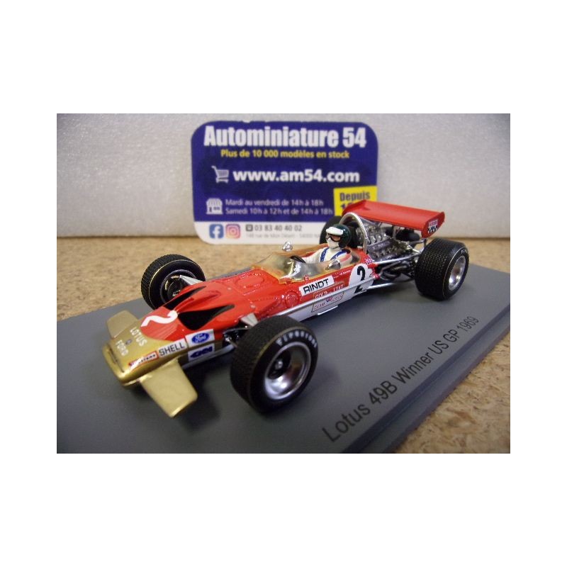 1969 Lotus 49B n°2 Jochen Rindt 1st Winner GP S6381 Spark Model