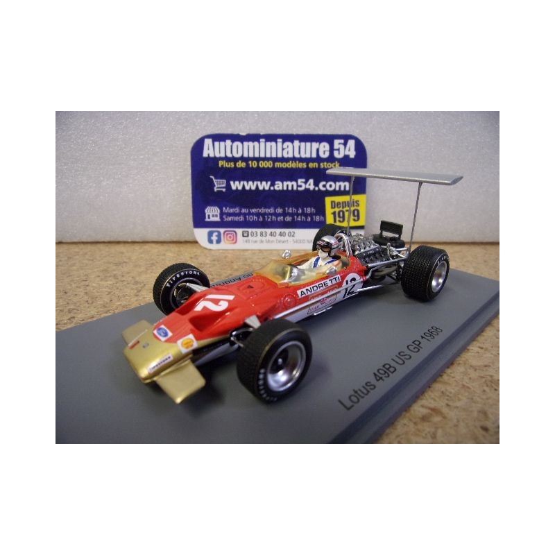 1968 Lotus 49B n°12 Mario Andretti US GP S6370 Spark Model
