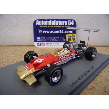 1968 Lotus 49B n°12 Mario Andretti US GP S6370 Spark Model