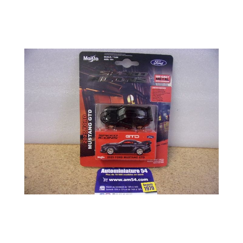 Ford Mustang GTD 2025 Black 15713B Maisto Speed Icons