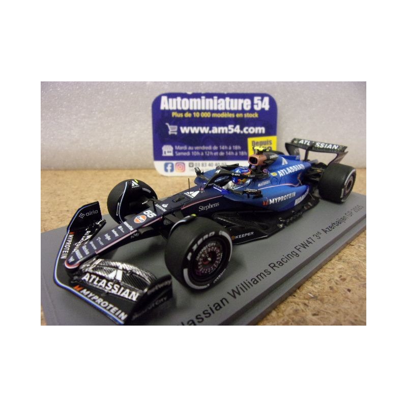 2025 Williams FW47 n°55 Carlos Sainz 3rd Azerbaijan GP S9633 Spark Model
