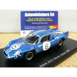 1966 Alpine A210 n°6 Mauro Bianchi 1st Winner Macao 43MC Spark Model