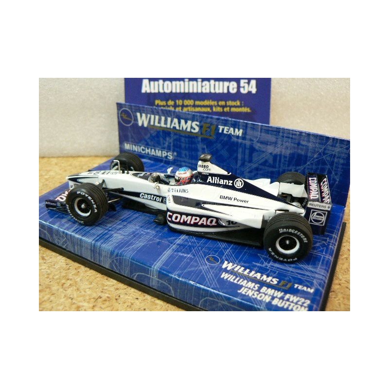 Voitures Formule 1 miniatures pour Williams sur Jenson Button