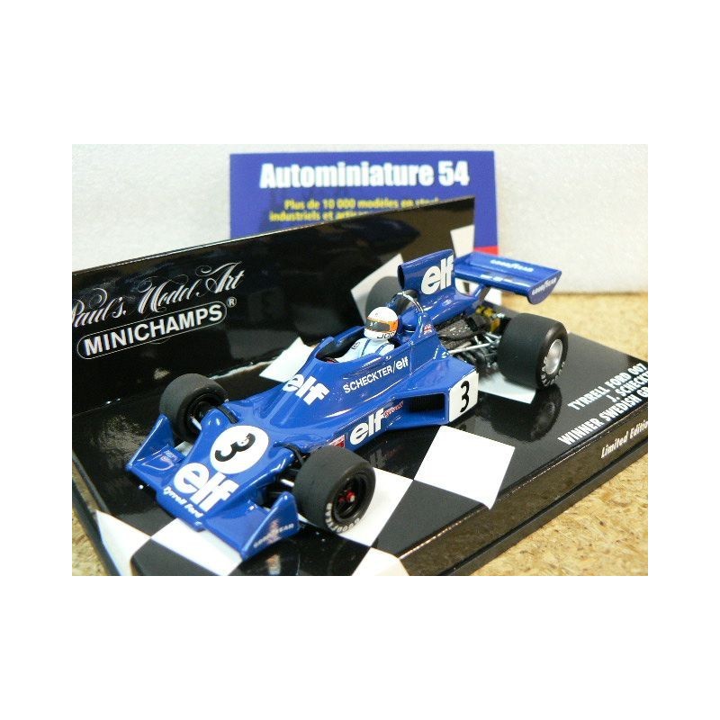 1974 Tyrrell Ford 007 J. Scheckter 1s Winner Swedish GP n°3 400740003 Minichamps