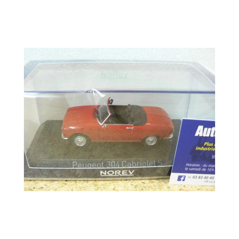 473412/ Miniature Vehicle Red Scale 1: 43 Norev/ / Peugeot 304/ cabriolet S 1973