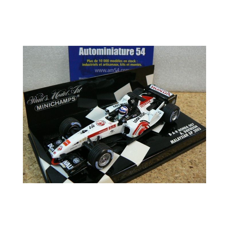 2005 BAR Honda 007  A. Davidson Malaysian GP N°4 400050104 Minichamps