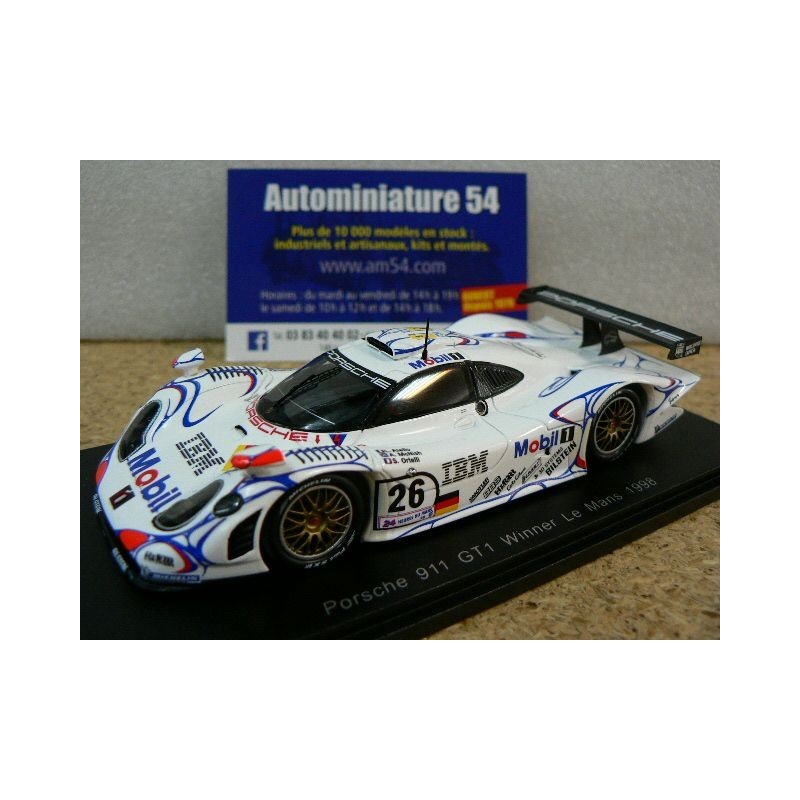 1998 Porsche 911 GT1 n°26 McNish - Aiello - Ortelli 1st Winner Le Mans 43LM98 Spark Model