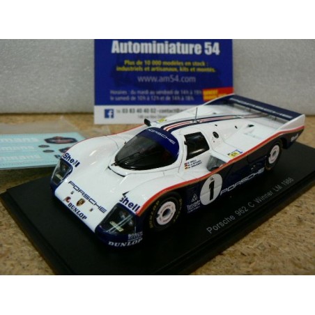 1986 Porsche 962 C Rothmans n°1 Bell - Holbert - Stuck 1st Winner Le Mans 43LM86 Spark Model