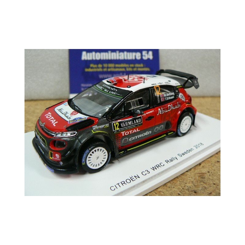 2018 Citroen C3 WRC n°12 Ostberg - Eriksen Sweden S5965 Spark Model