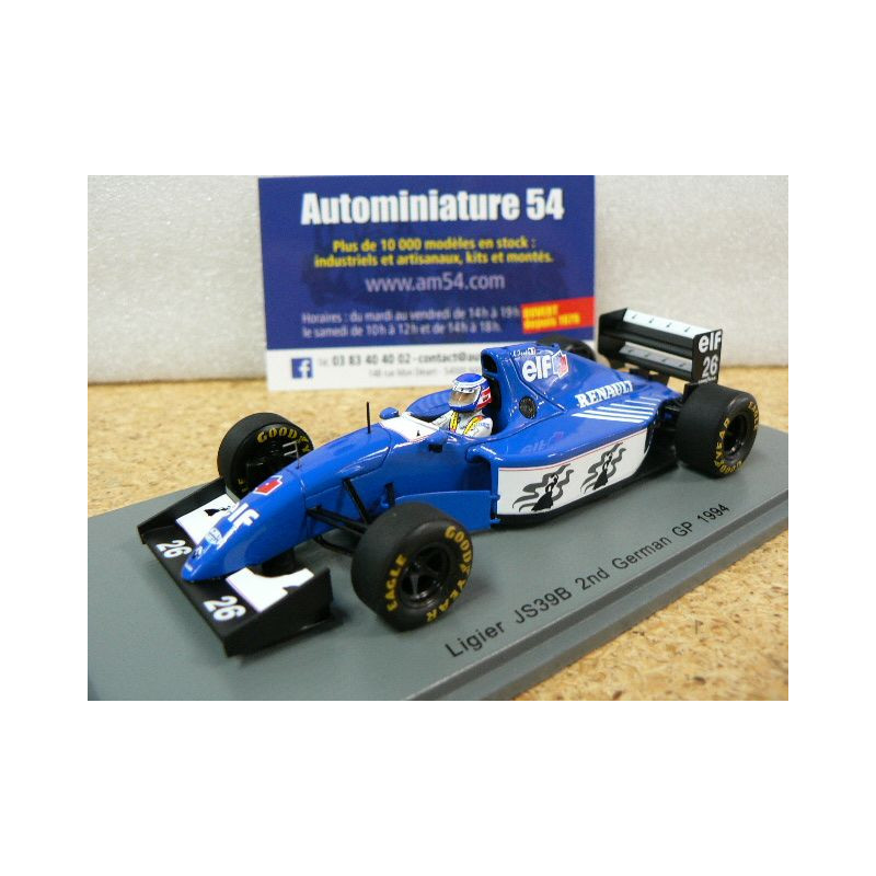 Miniature Spark Ligier JS39B F1 – Olivier Panis – GP Allemagne 1994 – Échelle 1/43