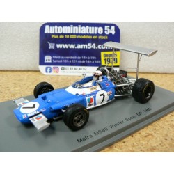1969 Matra MS80 Jackie Stewart n°7 Winner Spain Gp S7190 Spark Model