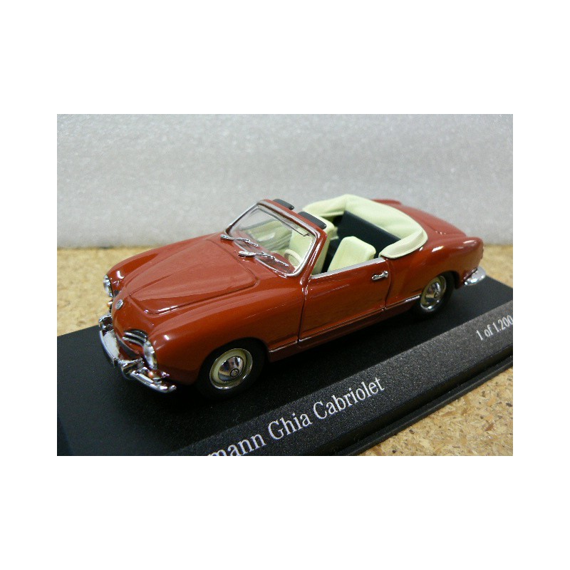 Volkswagen karman Ghia Type 14 cabrio 1957 Coral Red 430051037 Minichamps