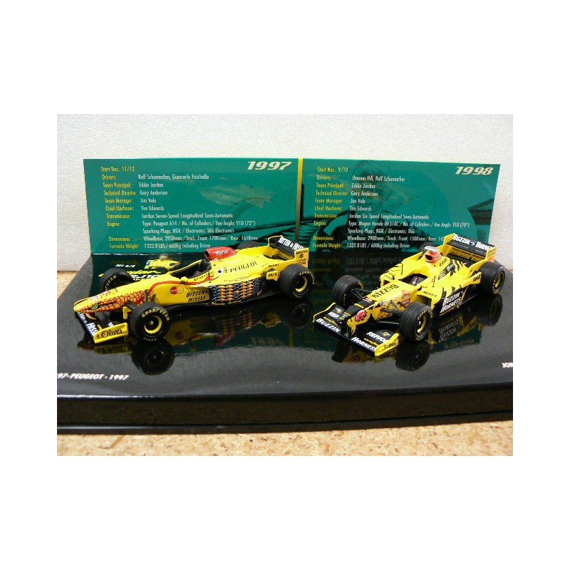 1997-98 Jordan Set 4/5 197 Peugeot & 198 Mugen Honda 402109798 Minichamps