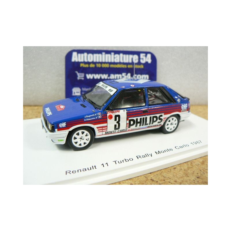 Coche miniatura Renault 11 1/43 Spark Turbo No.21 Rallye WM Tour de Corse 1987