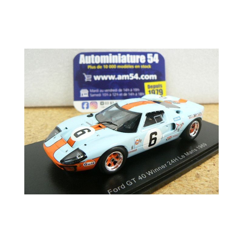 1969 Ford GT40 n°6 Ickx - Oliver 1st winner Le Mans 43LM69 Spark Model
