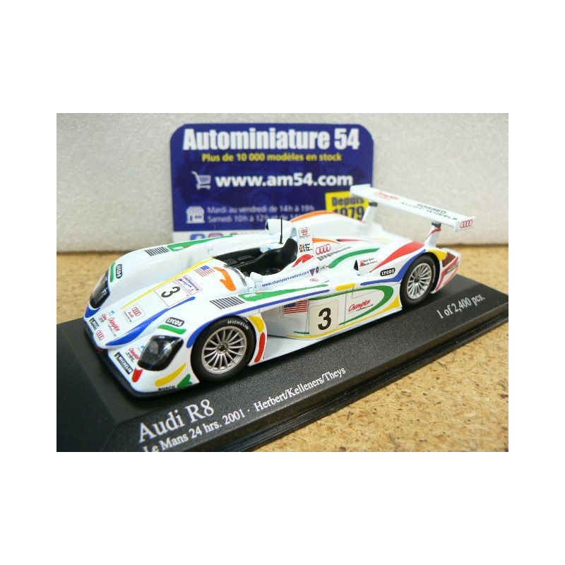 2001 Audi R8 n°3 Herbert - Kelleners - Theys Le Mans 400010903 Minichamps