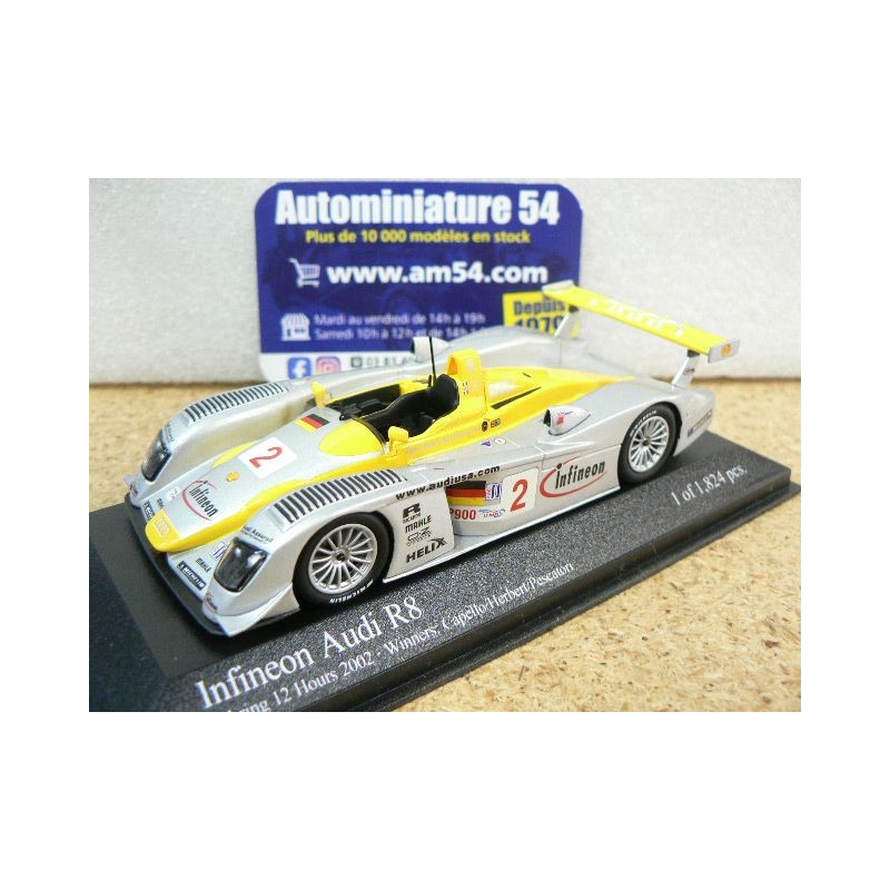 2002 Audi R8 n°2 Capello - Herbert - Pescatori 1st Winner Sebring 400021392 Minichamps