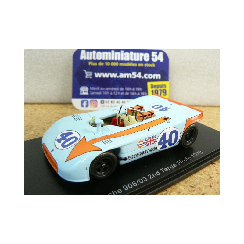 1970 Porsche 908-03 n°40 Rodriguez - Kinnunen 2nd Targa Florio  S4626 Spark Model