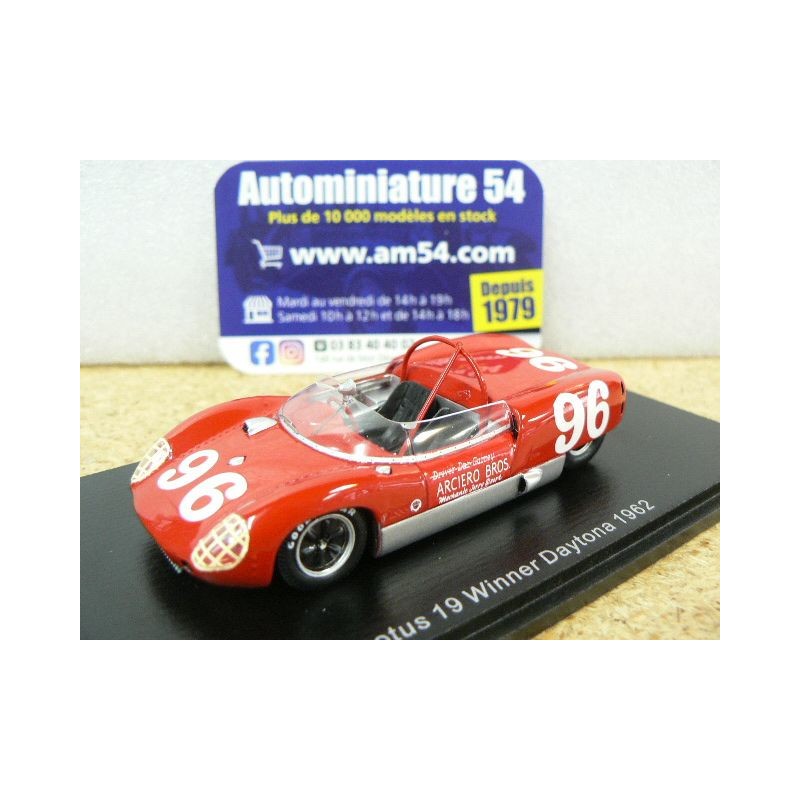 1962 Lotus 19 n°96 Dan Gurney 1st Winner Daytona 43DA62 Spark Model
