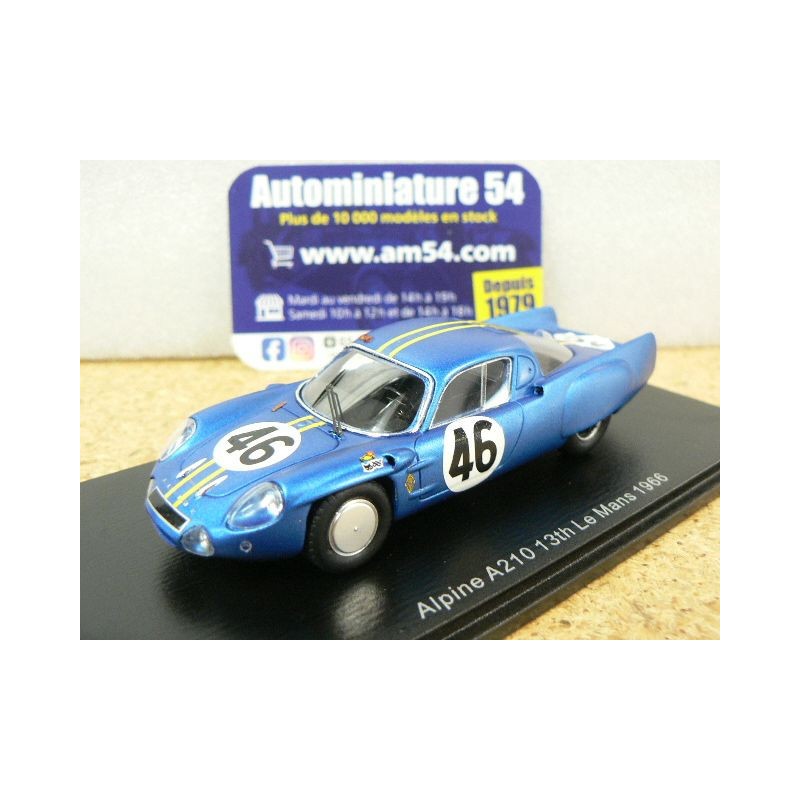 1966 Alpine A210 n°46 Bianchi - Vinatier 13th Le Mans S5475 Spark Model