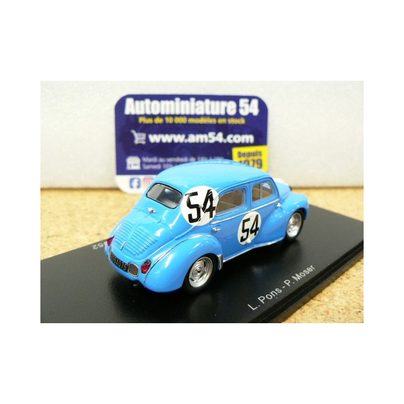 Spark S5222 Renault 4CV N°67 – 24h Le Mans 1952 – Rédelé – 1/43 Résine