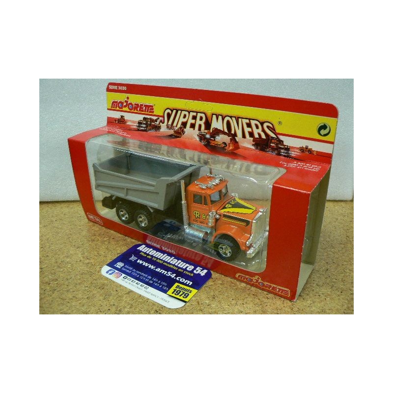 BERNARD CAMION POUBELLE orange 70' Majorette france 1/100 HO environ 8