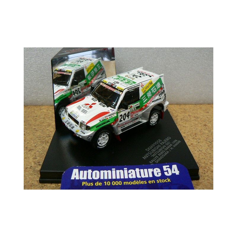 1998 Mitsubishi Pajero Shinosuka - Magne n°204 Dakar SKM99058  Ixo Models - SKID