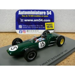 1961 Lotus 21 n°15 Jim Clark GP S7118 Spark Model