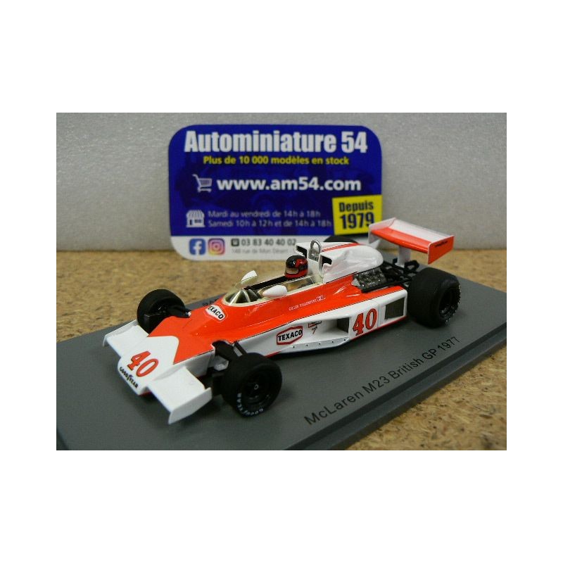 1977 McLaren M23 n°40 Gilles Villeneuve British GP S5744 Spark Model