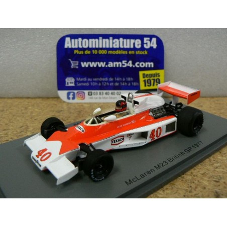 1977 McLaren M23 n°40 Gilles Villeneuve British GP S5744 Spark Model