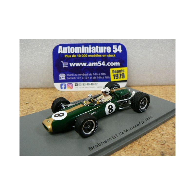 1966 Brabham BT22 n°8 Denny Hulme Monaco GP S7091 Spark Model