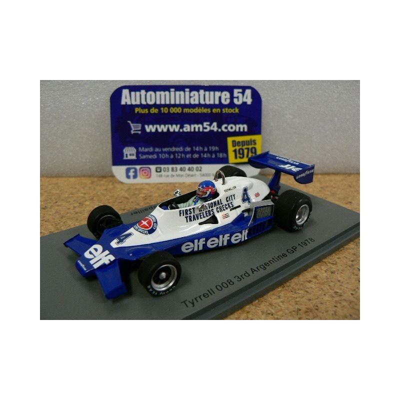 1978 Tyrrell 008 Patrick Depailler n°4 3rd Argentine GP S7236 Spark Model