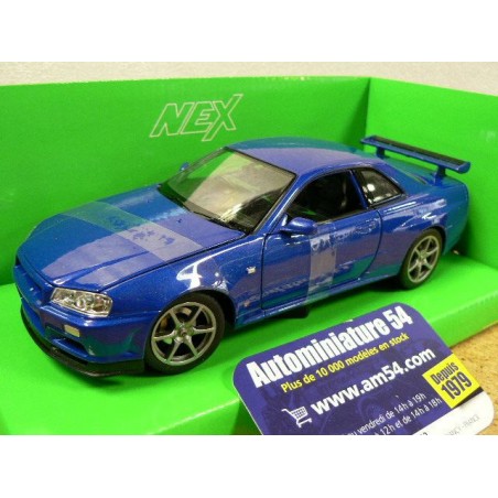 Nissan Skyline GT-R R34 Blue 24108WB Welly