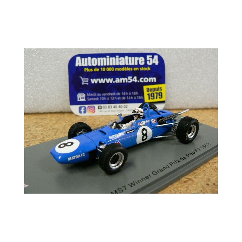 1968 Matra MS7 n°8 Jackie Stewart 1st winner Pau F2 SF184 Spark Model