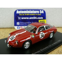 1963 Alfa Roméo Giulietta Sport Zagato n°36 Foitek - Schaefer Le Mans S9054 Spark model