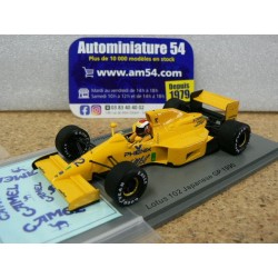 1990 Lotus 102 n°12 Johnny Herbert Japanese GP S1784 Spark Model