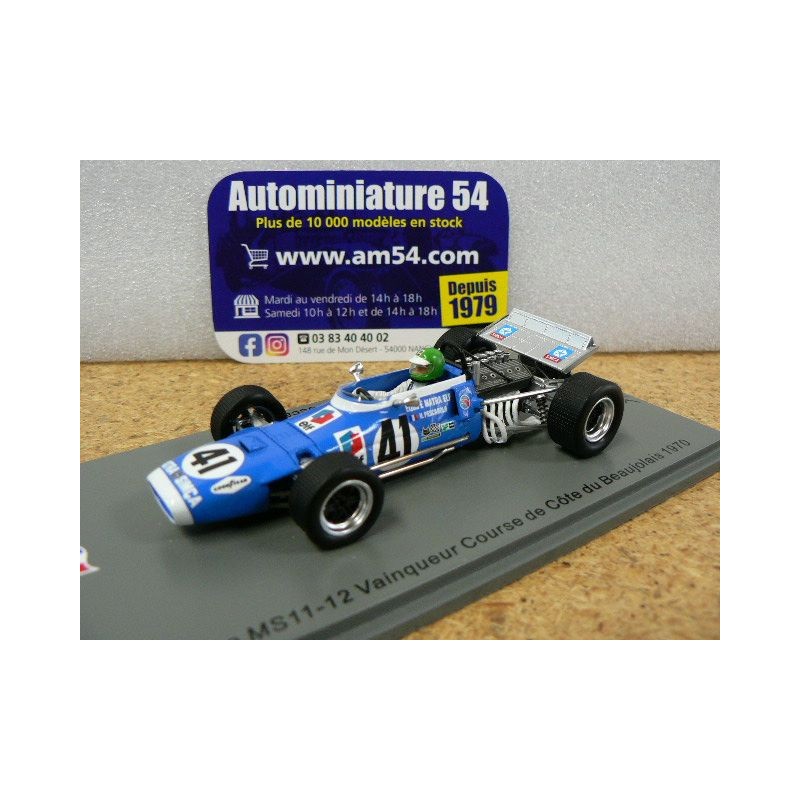 1970 Matra MS11-12 n°41Henri Pescarolo 1st winner couurse de Côte du Beaujolais SF240 Spark Model