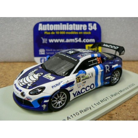 2020 Alpine A110 n°91 Ragues - Pesenti 1st RGT Monza Rally S6573 Spark Model