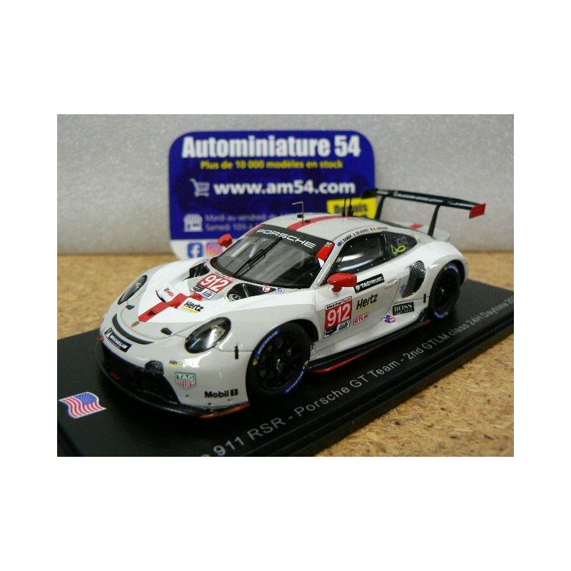 2020 Porsche 911 RSR n°912 Bamber - Jaminet - Vanthoor 2nd GTLM Class Daytona US121 Spark Model