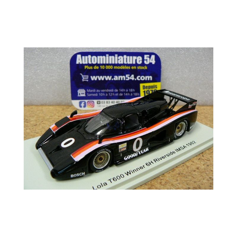 1982 Lola T600 Interscope n°0 Field - Whittington 1st Winner 6h Riverside S8602 Spark Model