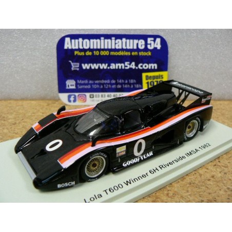 1982 Lola T600 Interscope n°0 Field - Whittington 1st Winner 6h Riverside S8602 Spark Model