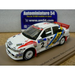 1995 Mitsubishi Lancer Evo 3 n°2 Eriksson - Parmander 1st winner Rally Hong Kong - Beijing S6507 Spark Model