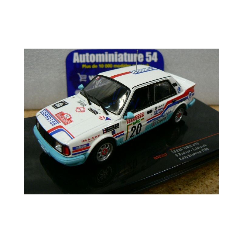 1986 Skoda 130LR n°20 Kvaizar - Janecek  SanRemo RAC337 Ixo Models