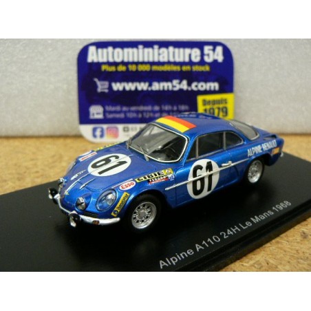 1968 Alpine A110 n°61 Nusbaumer - Bourdon Le Mans S6102 Spark Model