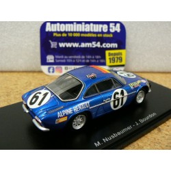 1968 Alpine A110 n°61 Nusbaumer - Bourdon Le Mans S6102 Spark Model