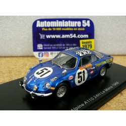 1968 Alpine A110 n°51 Collomb - Lacarreau Le Mans S6103 Spark Model