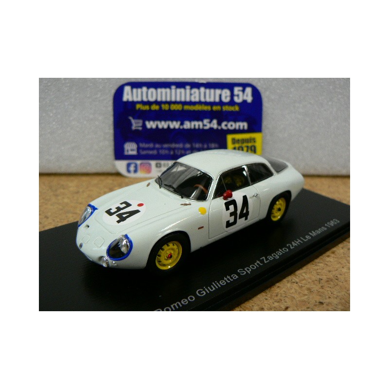 1963 Alfa Roméo Giulietta Sport Zagato n°34 Sala - Rossi Le Mans S9052 Spark model