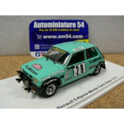1979 Renault 5 Alpine n°28 Saby - Guégan Monte Carlo S6036 Spark Model