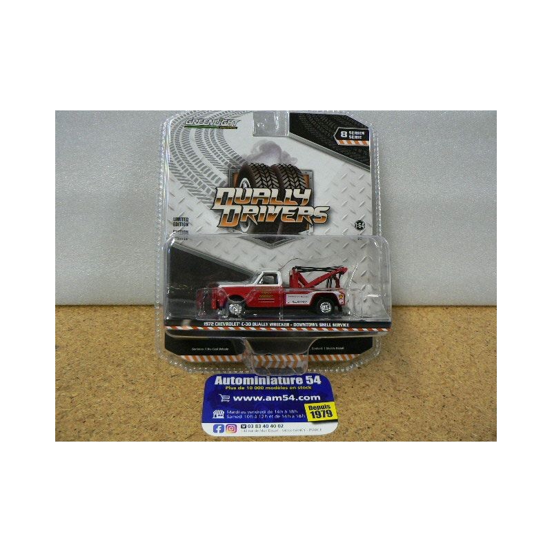 Chevrolet C30 Wrecker White - red 1972 " Dually Drivers "40080-B Greenlight 1.64ième