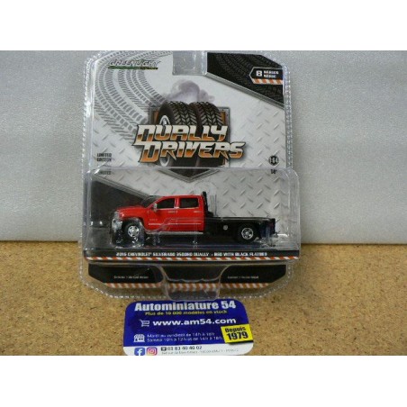 Chevrolet Silverado 3500 Red 2018 " Dually Drivers "40080-C Greenlight 1.64ième